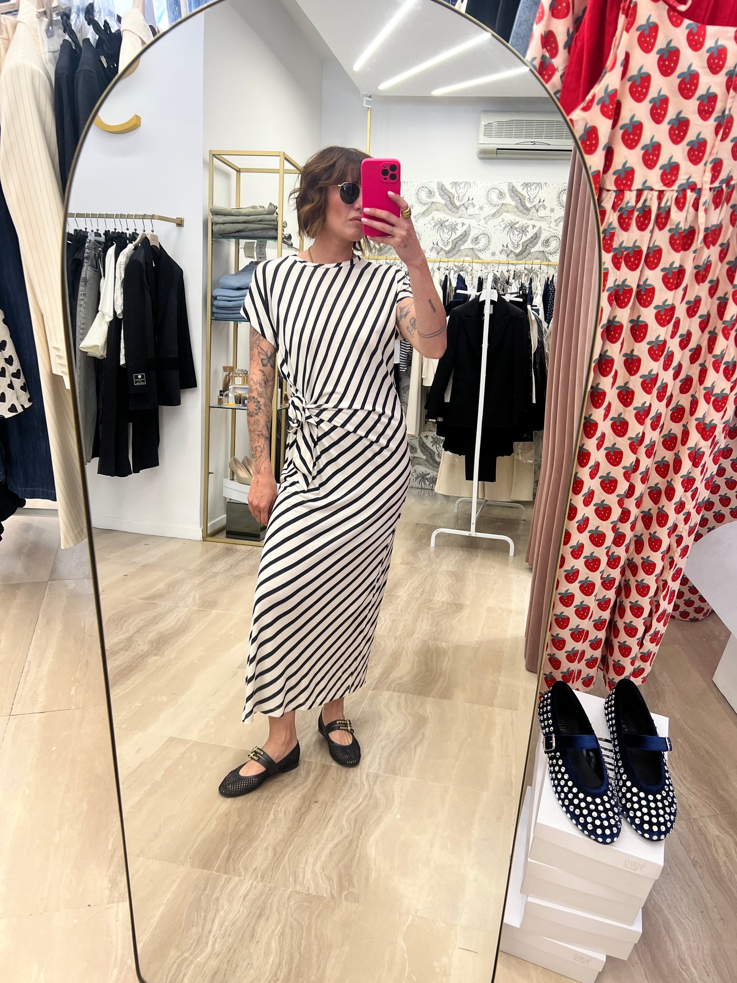 Abito elasticizzato a righe