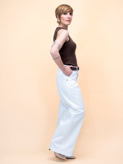 Pantalone dritto bianco